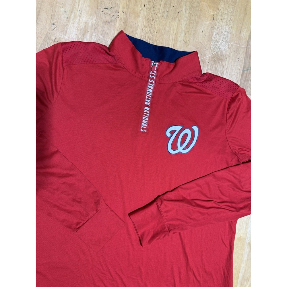 Washington Nationals Fanatics Womens 2X Quarter Zip Pullover MLB Red Performance